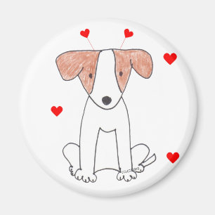 Jack-Russellvalentine-Ohren Magnet