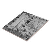 Jack schnitzt seinen Namen auf einem Strahl im Fliese (Seite)