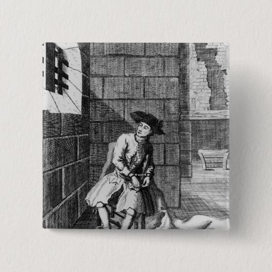 Jack Shepperd in Newgate Gefängnis, 1724 Button (Vorderseite)