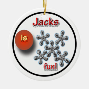 Jack-Spiel für Kinder Keramik Ornament