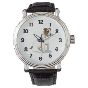 Jack Terrier Hund Sitzen Armbanduhr