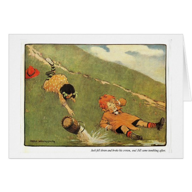Jack-u. Jill-Kinderzimmer-Reim - Karte (Vorderseite (Horizontal))