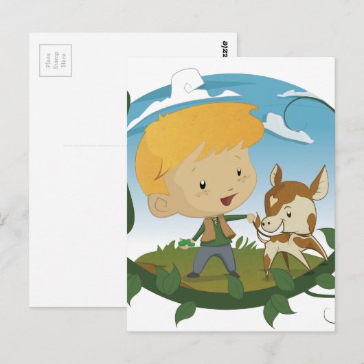 Jack und Beanstalk Postkarte (Vorne/Hinten)