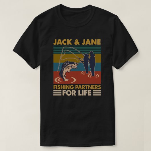 Jack und Jane Fishing-Shirt T-Shirt (Design vorne)