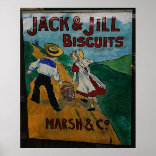 Jack und Jill Biscuits Vintages Werbeplakat Poster