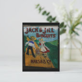 Jack und Jill Biscuits Vintages Werbeplakat Postkarte (Stehend Vorderseite)