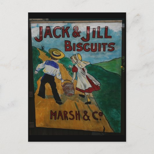Jack und Jill Biscuits Vintages Werbeplakat Postkarte (Vorderseite)