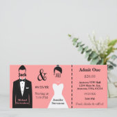 Jack- und Jill-Dusche-Ticket für Rosa Groom und Br (Stehend Vorderseite)