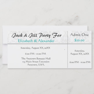 Jack und Jill Dusche Ticket Style Party
