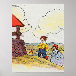 Jack und Jill gingen hinauf zum Kinderzimmer Rhyme Poster
