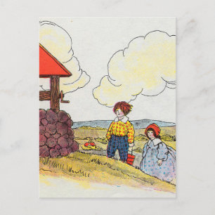 Jack und Jill gingen hinauf zum Kinderzimmer Rhyme Postkarte