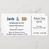 Jack und Jill Mustache & Lipstick-Duschkarte (Vorne/Hinten)