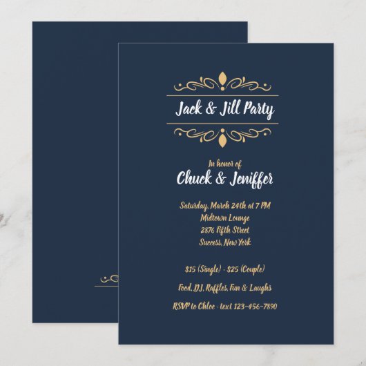 Jack und Jill Scroll Party Einladung (Vorne/Hinten)
