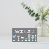 Jack- und Jill-Tickets - Bar Drinks in Grau Visitenkarte (Stehend Vorderseite)
