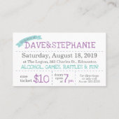 Jack- und Jill-Tickets - Bar Drinks in Grau Visitenkarte (Rückseite)