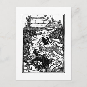 Jack und Jill Vintag Kinderzimmer Rhyme Postkarte