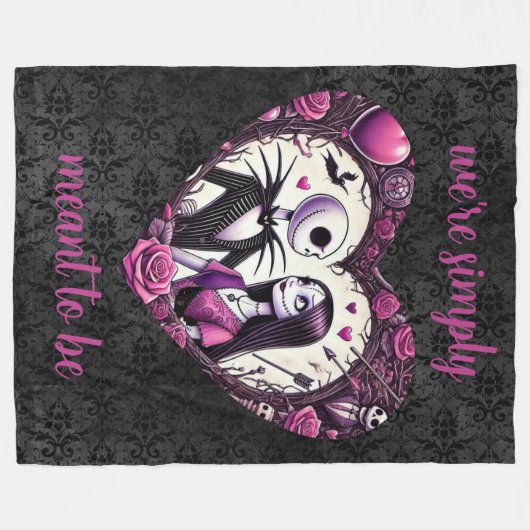 Jack und Sally Goth Valentine Fleecedecke (Vorderseite (Horizontal))