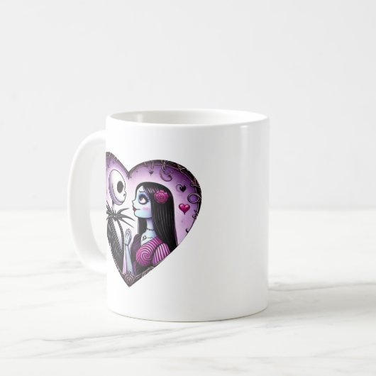 Jack und Sally Goth Valentine Kaffeetasse (Vorderseite Links)