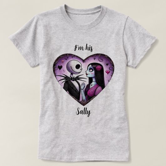 Jack und Sally Goth Valentine T-Shirt (Design vorne)