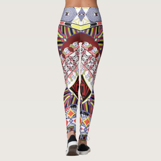 Jack von Spielkarten Spaten-König-Queen abstrakt Leggings (Rückseite)