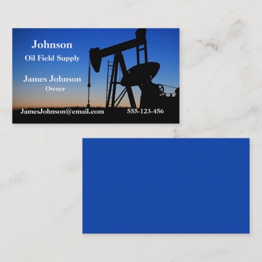 Jack von Tankstellen für die Öl- und Gasindustrie Visitenkarte (Vorne/Hinten)