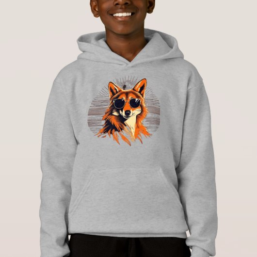 Jackal mit Sonnenbrille in der Sonnenuntergang Ges Hoodie (Vorderseite)