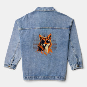 Jackal mit Sonnenbrille in der Sonnenuntergang Ges Jeansjacke
