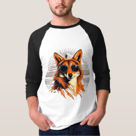 Jackal mit Sonnenbrille in der Sonnenuntergang Ges T-Shirt