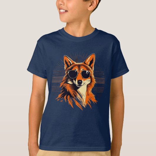 Jackal mit Sonnenbrille in der Sonnenuntergang Ges T-Shirt (Vorderseite)