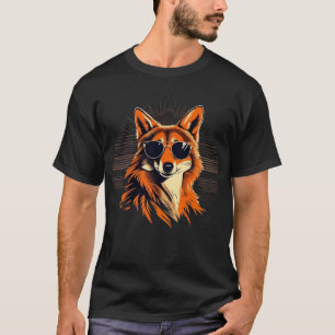 Jackal mit Sonnenbrille in der Sonnenuntergang Ges T-Shirt