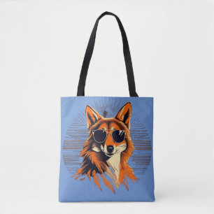 Jackal mit Sonnenbrille in der Sonnenuntergang Ges Tasche