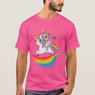 Jackalope auf einem Einhorn T-Shirt