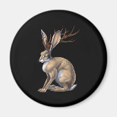 Jackalope Cryptid Animal Magnet (Vorne)