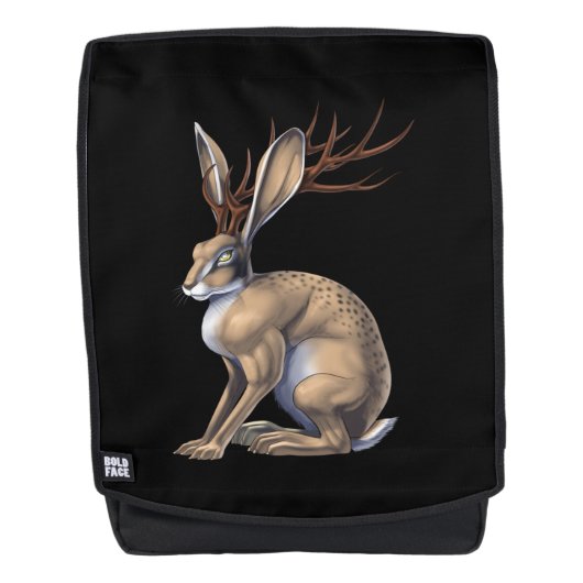 Jackalope Cryptid Animal Rucksack (Vorderseite)