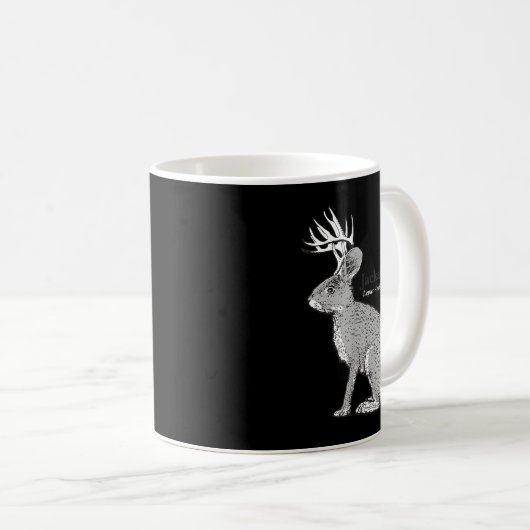 Jackalope Funny Rabbit Kaffeetasse (VorderseiteRechts)