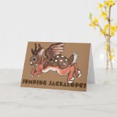 Jackalope hopfenreicher Geburtstag! Karte (Gelbe Blume)