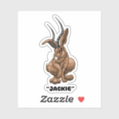 Jackalope "Jackie" Cryptid Aufkleber (Blatt)