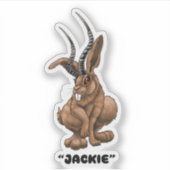 Jackalope "Jackie" Cryptid Aufkleber (Vorderseite)