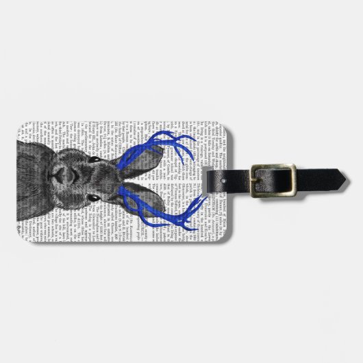 Jackalope mit Blue Antlers Gepäckanhänger (Vorderseite horizontal)