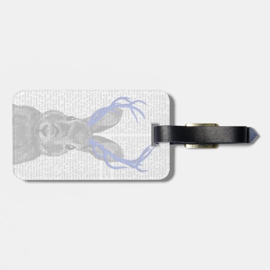 Jackalope mit Blue Antlers Gepäckanhänger (Rückseite horizontal)