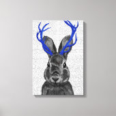 Jackalope mit Blue Antlers Leinwanddruck (Vorderseite)