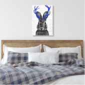 Jackalope mit Blue Antlers Leinwanddruck (Insitu (Schlafzimmer))