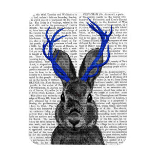 Jackalope mit Blue Antlers Magnet
