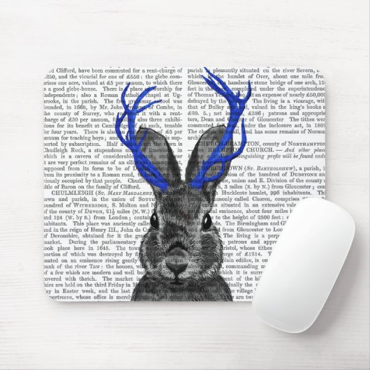Jackalope mit Blue Antlers Mousepad (Mit Mouse)