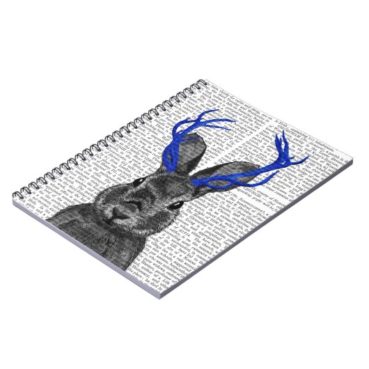 Jackalope mit Blue Antlers Notizblock (Linke Seite)