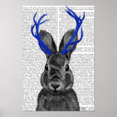 Jackalope mit Blue Antlers Poster (Vorne)