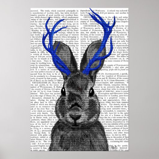 Jackalope mit Blue Antlers Poster (Vorne)