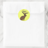 Jackalope mit Brillenaufkleber Runder Aufkleber (Tasche)