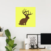 Jackalope mit Brillenposter Poster (Heimbüro)