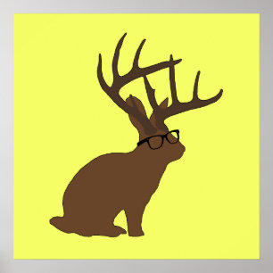 Jackalope mit Brillenposter Poster